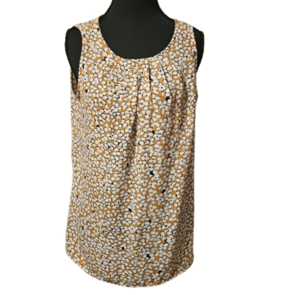 Loft Outlet Women's Small Sleeveless Yellow and Black Top
